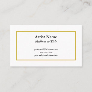 Customisable Gold Border Business Card for Artists