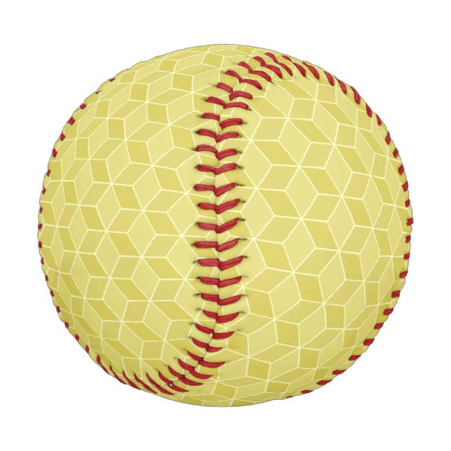 Customisable Gold Coloured 3D cubes cascade Baseball (Angled)