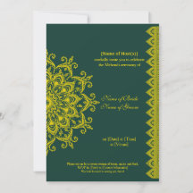 Customisable Gold Emerald Mehendi Henna Indian