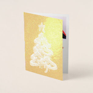 Customisable Gold foil Christmas card red green