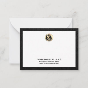 Customisable Gold Logo Consulting Flat Notecard