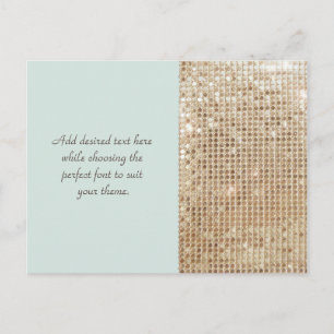 Customisable Gold Sequins Postcard