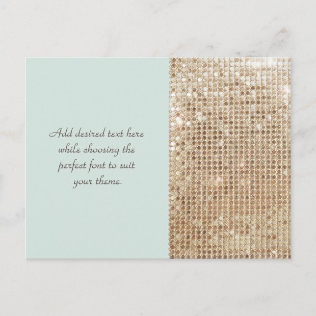 Customisable Gold Sequins Postcard (Front)