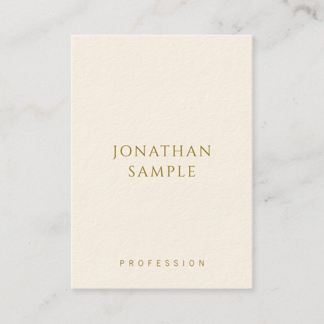 Customisable Gold Text Elegant Template Vertical Business Card (Front)