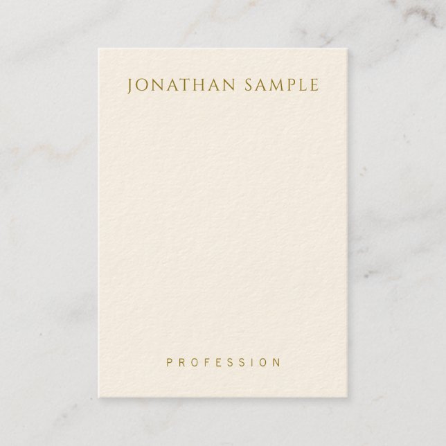 Customisable Gold Text Elegant Template Vertical Business Card (Front)