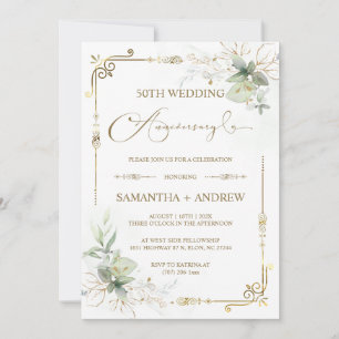 Customisable Golden Jubilee Anniversary Invitation