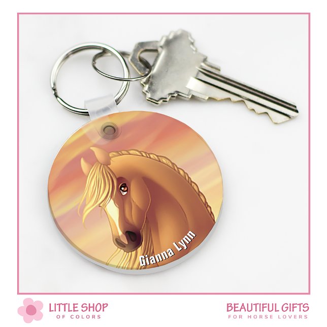 Customisable Golden Palomino Horse Key Ring (Creator Uploaded)