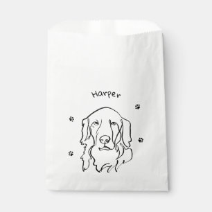 Customisable Golden Retriever Line Art Favour Bag