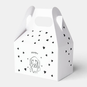 Customisable Golden Retriever Line Art Favour Box
