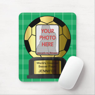 Customisable Golden soccer ball award Mouse Pad