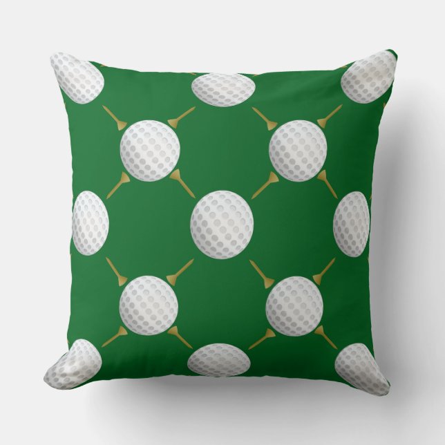 Customisable Golf Ball and Tees on Green Cushion (Front)