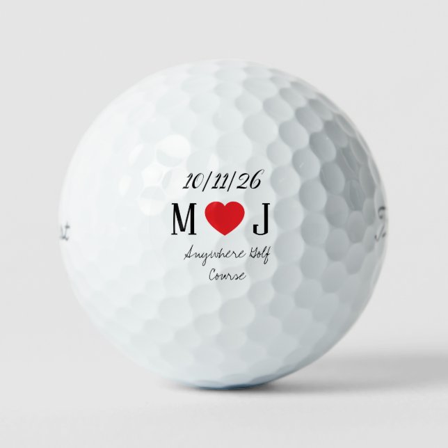 Customisable Golf Course Wedding Favours Gifts  Golf Balls (Front)