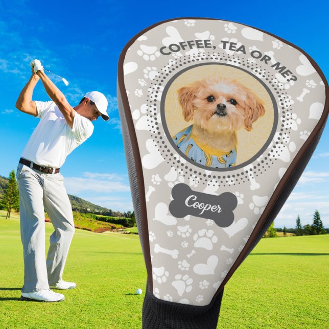 Customisable Golf Head Cover with Pet Portrait (Customizable golf head cover for your beloved golfer)