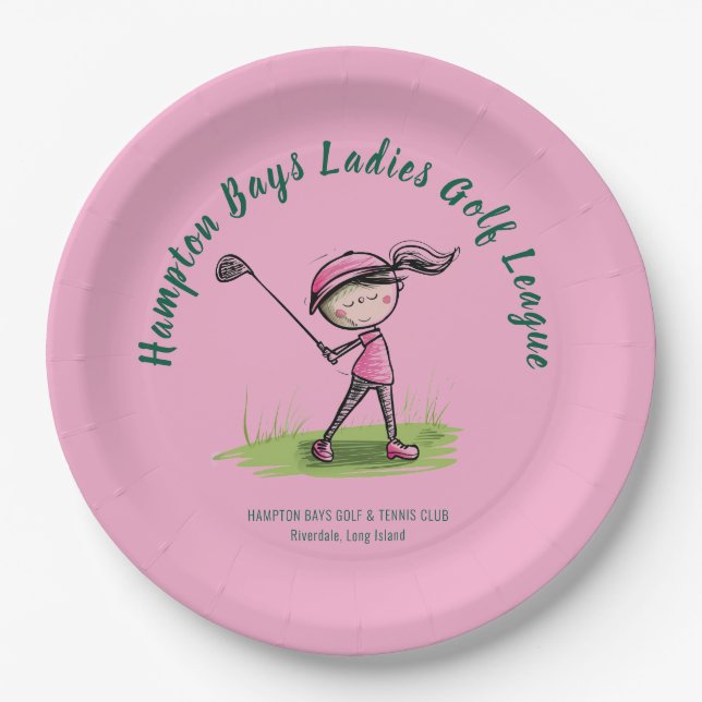 Customisable Golf League Party Plates (Front)