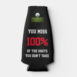 Customisable Golf Miss 100% Shots Bottle Cooler