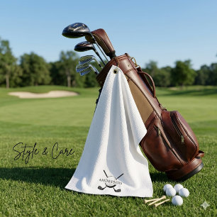 Customisable Golf Towel Featuring Name and Logo