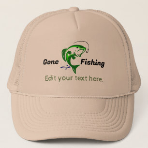 Customisable Gone Fishing Trucker Hat