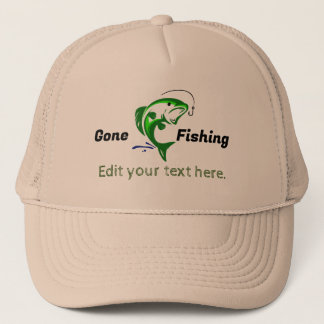 Customisable Gone Fishing Trucker Hat