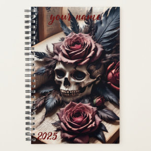 Customisable - "Gothic Skull and Roses #1" Planner