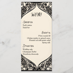 Customisable Gothic Wedding Menu