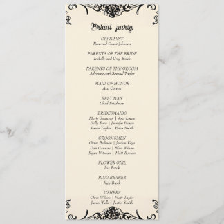 Customisable Gothic Wedding Program