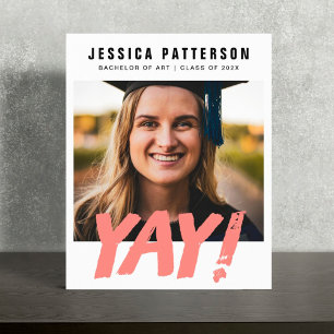 customisable GRAD "YAY!" college graduation Announ