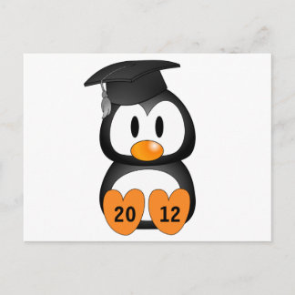 Customisable Graduation Penguin Announcement Postcard
