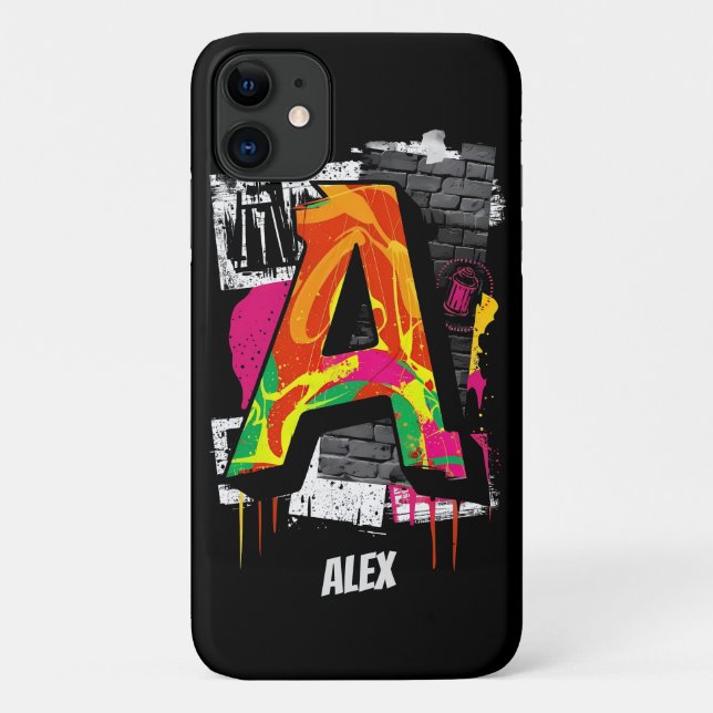 Customisable Graffiti Style Letter "A" Graphic Case-Mate iPhone Case (Back)