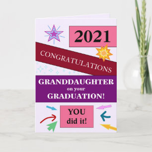 Customisable Granddaughter Graduation Card