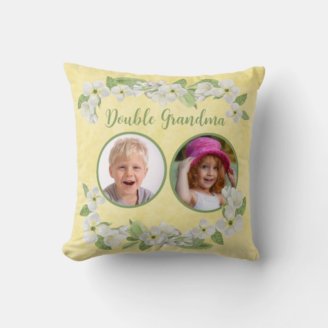Customisable Grandma of 2 Throw Pillow (Front)