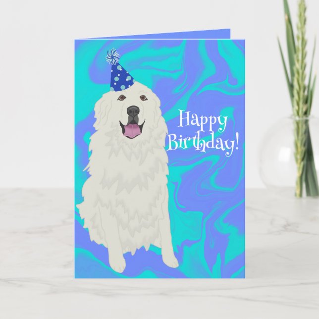 Customisable Great Pyrenees Birthday Card (Front)