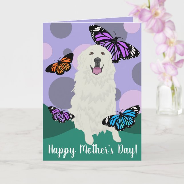 Customisable Great Pyrenees Butterfly Card (Orchid)
