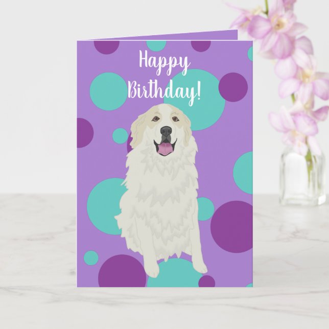 Customisable Great Pyrenees Card (Orchid)
