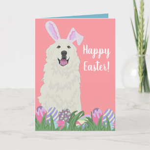Customisable Great Pyrenees Easter Card