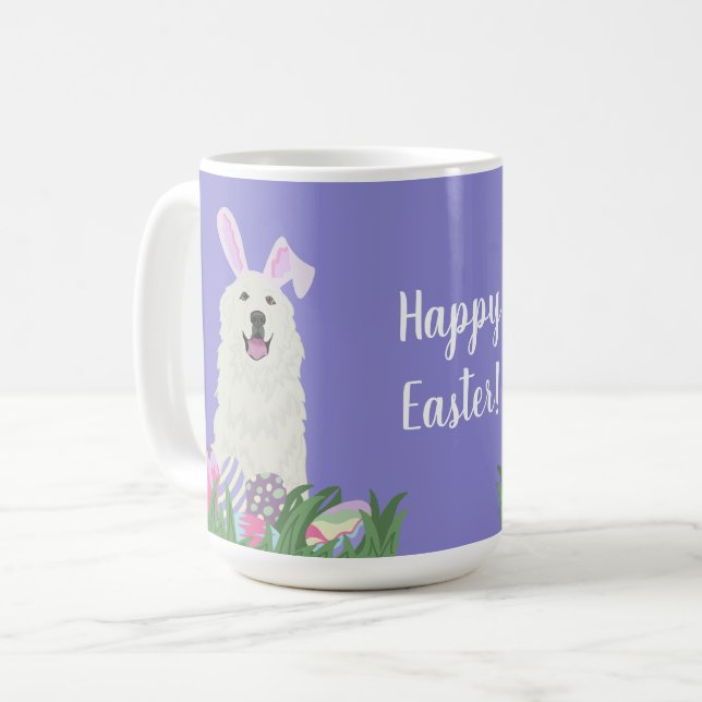 Customisable Great Pyrenees Easter Coffee Mug (Front Left)