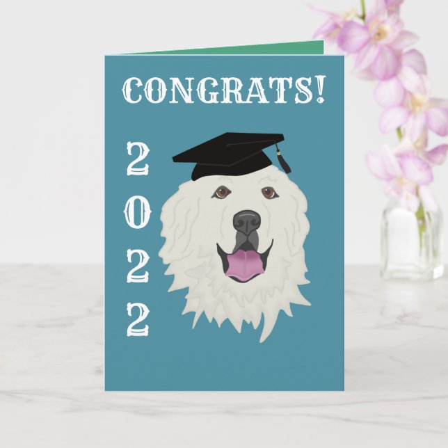 Customisable Great Pyrenees Graduation Card (Orchid)