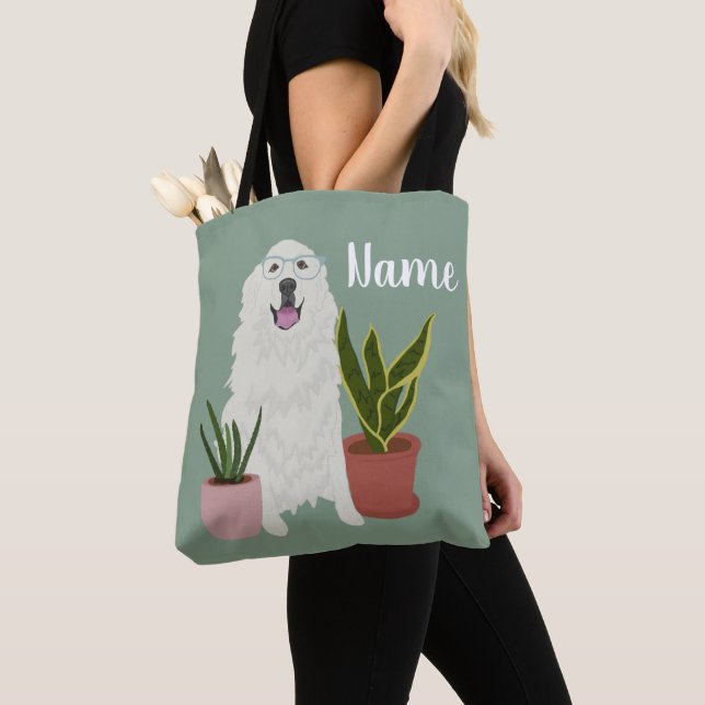 Customisable Great Pyrenees Tote Bag (Close Up)