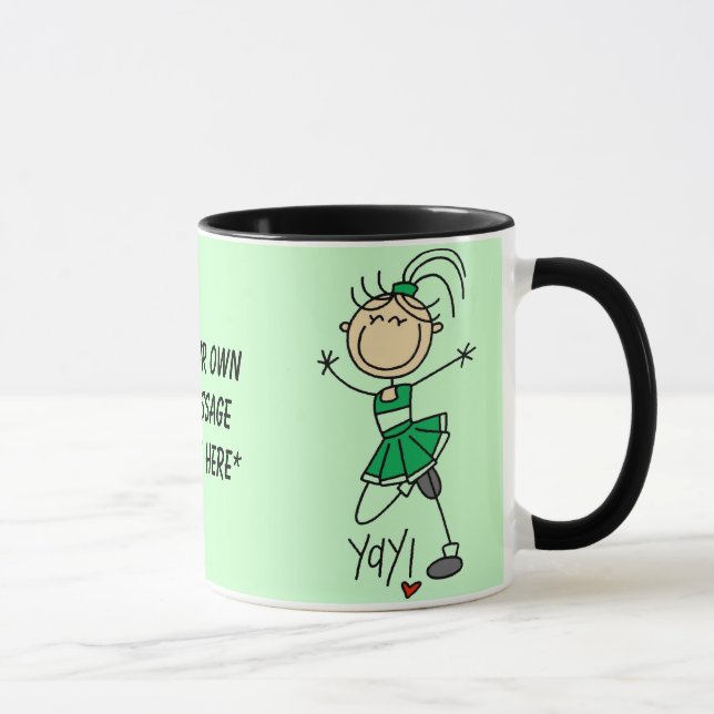 Customisable Green Cheerleader Mug (Right)