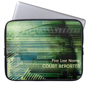 Customisable green court reporter laptop sleeve