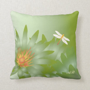 Customisable: Green daisies Cushion