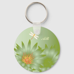 Customisable: Green daisies Key Ring