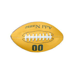 Customisable Green/Gold Mini Football