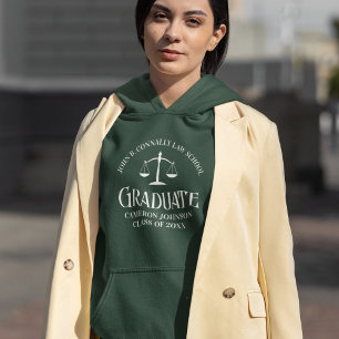 Customisable Green Law School Graduation Hoodie