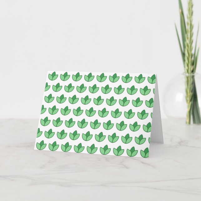 Customisable Green Leaves Card (Front)