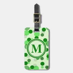 Customisable Green Spots Monogram Luggage Tag