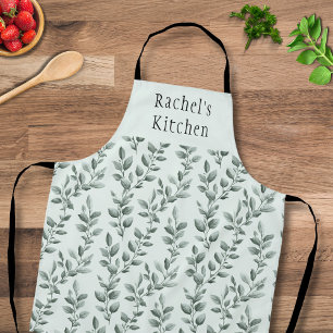 Customisable Greenery Botanical Pattern  Apron