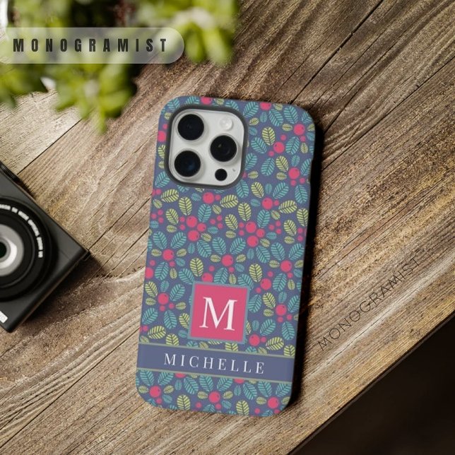 Customisable Grey Blue Floral Pink Green Flowers iPhone Case (Customizable Grey Blue Floral Pink Green Flowers iPhone Case)