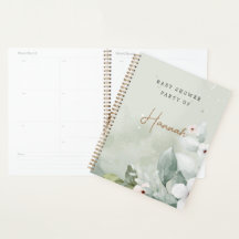 Customisable Grey Floral Baby Shower Gift Planner