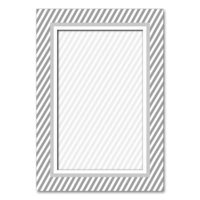 Customisable Grey Striped Table Number Cards (Front)