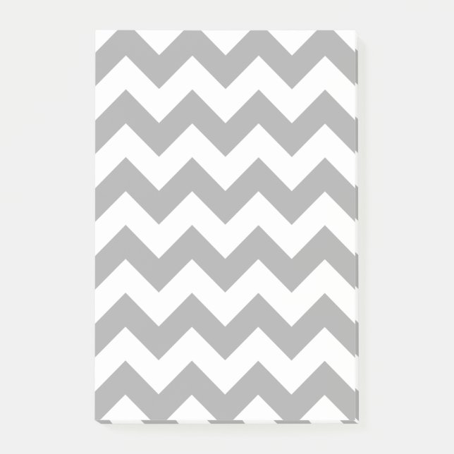 Customisable Grey Zigzag Pattern Post-it Notes (Front)